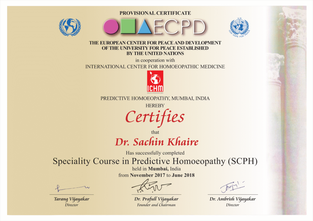 International Certification in Predictive Homoeopathy
